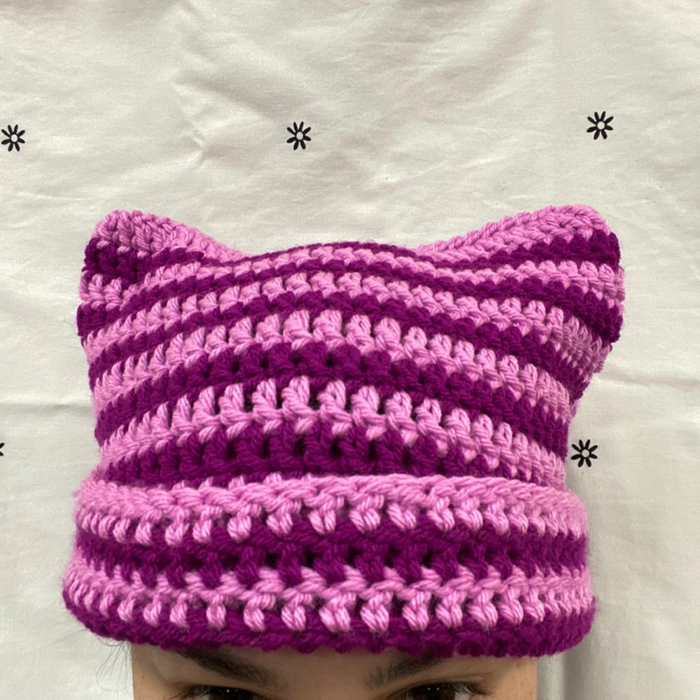 Crochet cat ear beanie